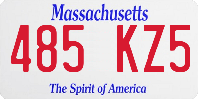 MA license plate 485KZ5