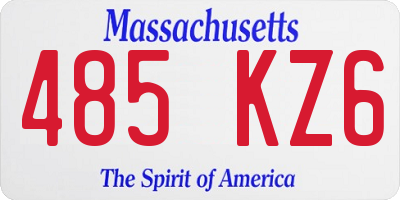 MA license plate 485KZ6