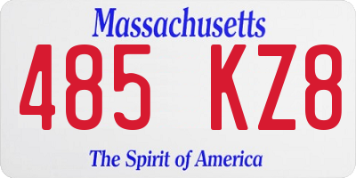 MA license plate 485KZ8