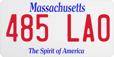 MA license plate 485LA0