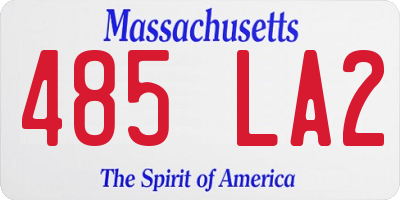 MA license plate 485LA2