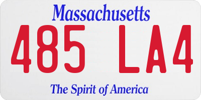 MA license plate 485LA4