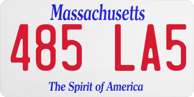 MA license plate 485LA5