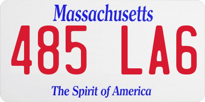 MA license plate 485LA6
