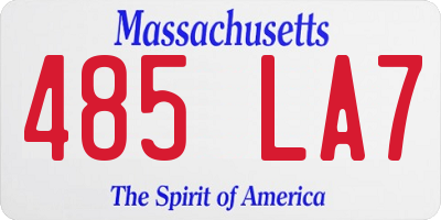 MA license plate 485LA7