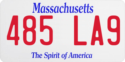 MA license plate 485LA9
