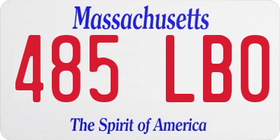 MA license plate 485LB0