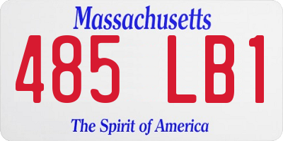 MA license plate 485LB1