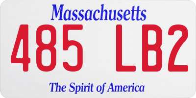 MA license plate 485LB2