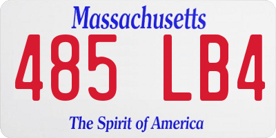 MA license plate 485LB4