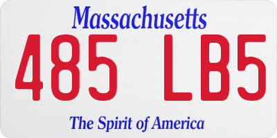 MA license plate 485LB5