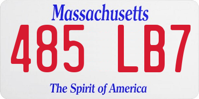 MA license plate 485LB7