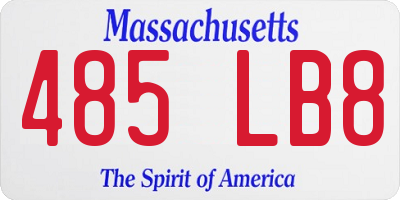 MA license plate 485LB8