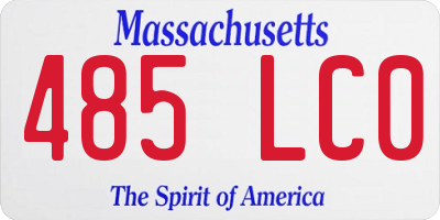 MA license plate 485LC0