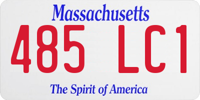 MA license plate 485LC1