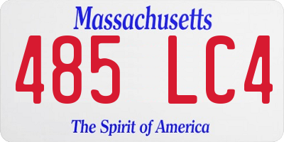 MA license plate 485LC4