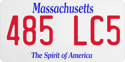MA license plate 485LC5