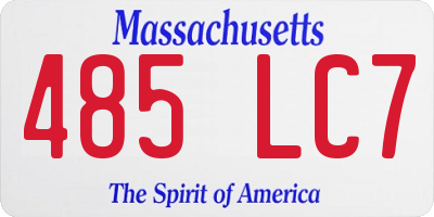 MA license plate 485LC7