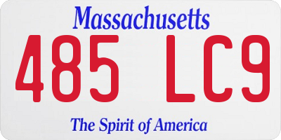 MA license plate 485LC9