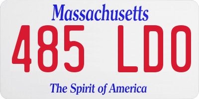 MA license plate 485LD0