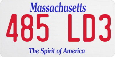 MA license plate 485LD3