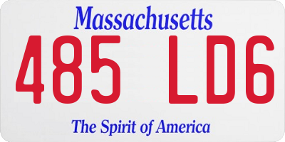 MA license plate 485LD6