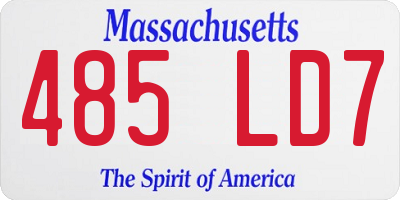 MA license plate 485LD7