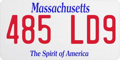 MA license plate 485LD9