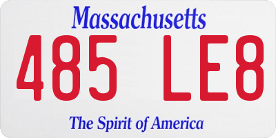 MA license plate 485LE8
