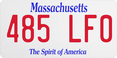 MA license plate 485LF0