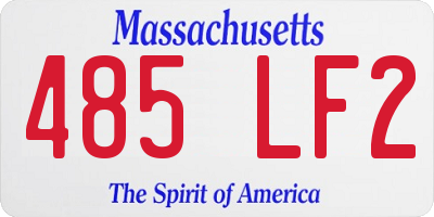 MA license plate 485LF2