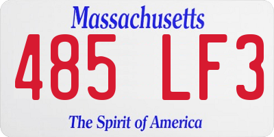 MA license plate 485LF3