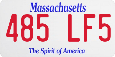 MA license plate 485LF5
