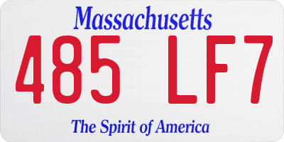 MA license plate 485LF7