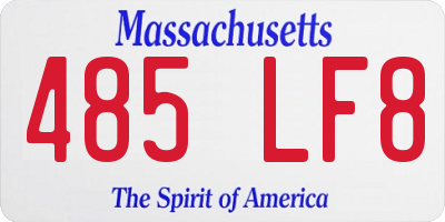 MA license plate 485LF8