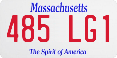 MA license plate 485LG1