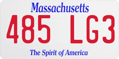 MA license plate 485LG3