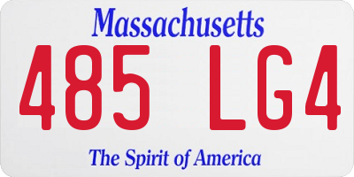 MA license plate 485LG4