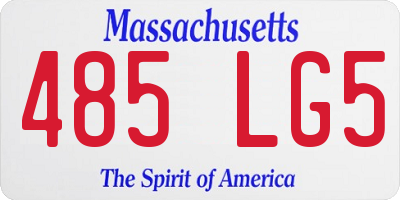 MA license plate 485LG5