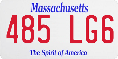 MA license plate 485LG6
