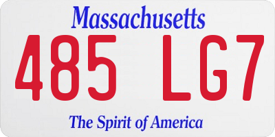 MA license plate 485LG7