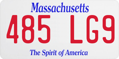 MA license plate 485LG9