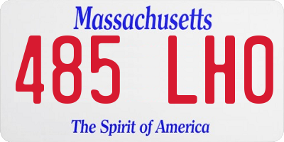 MA license plate 485LH0