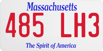 MA license plate 485LH3