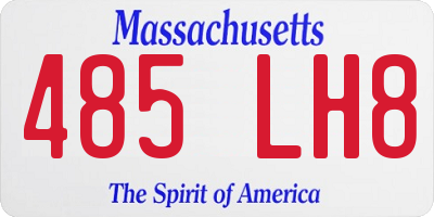 MA license plate 485LH8