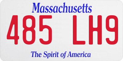 MA license plate 485LH9