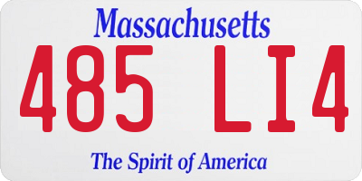 MA license plate 485LI4