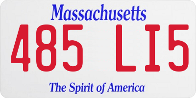 MA license plate 485LI5