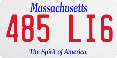MA license plate 485LI6