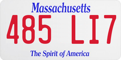 MA license plate 485LI7